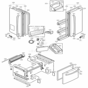 Door Parts Diagram and Parts List for 78739 AWB4SER LG Refrigerator