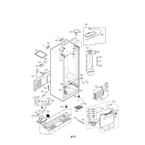 Case Diagram and Parts List for LFCS22520S 00 LG Refrigerator