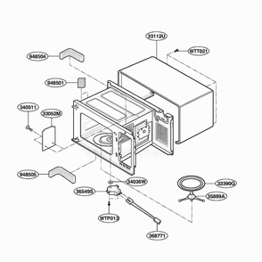 Oven Cavity Parts Diagram and Parts List for MS134XD BKEGSC LG Range