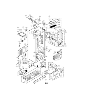 Case Diagram and Parts List for LFX28977SW 00 LG Refrigerator