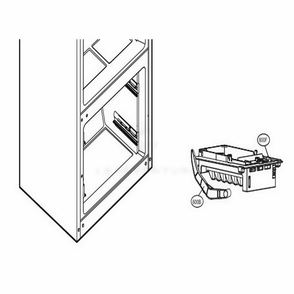 Ice Maker And Ice Bin Parts Diagram and Parts List for 74012 ASWCSE2 LG Refrigerator