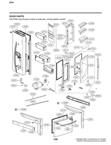 Door Parts Diagram and Parts List for GR-X288NSSM ASTCNA4 LG Refrigerator