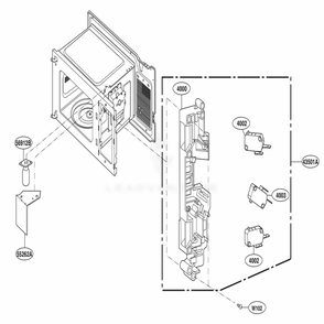 Latch Board Parts Diagram and Parts List for MS2042DB CBKQDTH LG Wall Oven