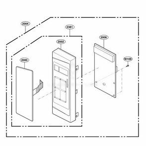 Controller Parts Diagram and Parts List for 62102201 CW1ESEA LG Range