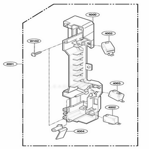 Latch Board Parts Diagram and Parts List for 64769 AB1ESEA LG Range