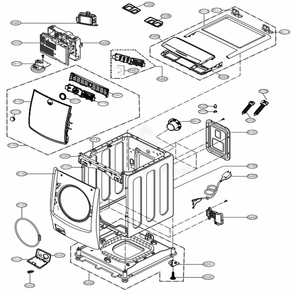 Cabinet And Control Panel Assembly Diagram and Parts List for WM9000HVA ASSEEUS LG Washer