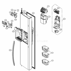 Freezer Door Diagram and Parts List for 51863 ASTCSE4 LG Refrigerator