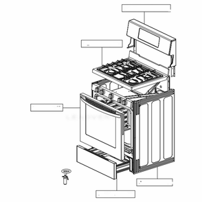 Main Diagram and Parts List for LRG3061BD FB1ELGA LG Wall Oven