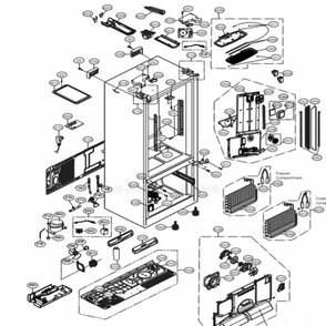 Case Parts Diagram and Parts List for LSFD2491ST ASTCNA2 LG Refrigerator