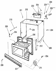 Cabinet Diagram and Parts List for 7218915580  Kenmore Microwave