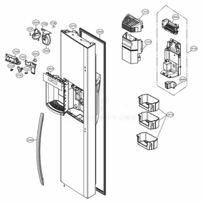 Freezer Door Diagram and Parts List for 51733 ASTCSE2 LG Refrigerator