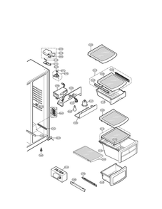 Refrigerator Compartment Diagram and Parts List for LSC27910TT 00 LG Refrigerator
