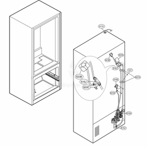 Valve And Water Tube Parts Diagram and Parts List for LFXS28596D ASBCNA0 LG Refrigerator