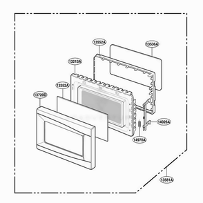 Door Parts Diagram and Parts List for GT4175SPQ CW1EWRP LG Wall Oven