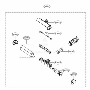 Flufy Nozzle Assembly Diagram and Parts List for A900BM BBKELGA LG Upright Vacuum