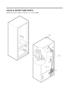 Valve And Water Tube Parts Diagram and Parts List for GC-L228NSSM ASTCNA0 LG Refrigerator