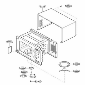 Oven Cavity Parts Diagram and Parts List for M130TCS HSLQCUR LG Range