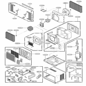Main Diagram and Parts List for LW1214HR AWYAUSH LG Air Conditioner