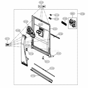 Door Liner Assembly Diagram and Parts List for LDT6809SS ASSESNA LG Dishwasher