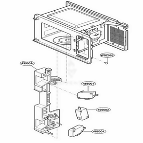 Latch Board Parts Diagram and Parts List for GT4175SPQ CW1EWRP LG Wall Oven