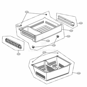 Freezer Parts Diagram and Parts List for LFXS26973D ASBCNA4 LG Refrigerator
