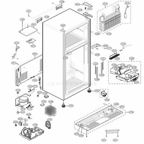 Case Parts Diagram and Parts List for LTCS20220S ASTCNA3 LG Refrigerator