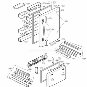 Door Parts 1 Diagram and Parts List for LRDC20731SW ASWCLGY LG Refrigerator