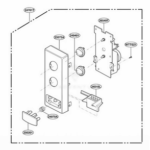 Control Panel Parts Diagram and Parts List for MS72NA HMWEGSS LG Range