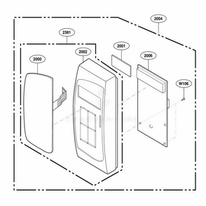 Control Panel Parts 1 Diagram and Parts List for 62253 KSBESEA LG Range