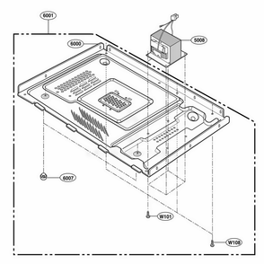 Base Plate Parts Diagram and Parts List for 66312 CWHESEA LG Range