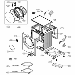 Cabinet Assemlby Diagram and Parts List for WM3499HVA ASSEPUS LG Washer
