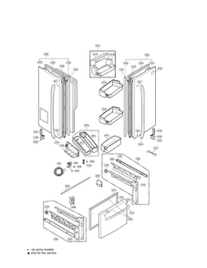 Door Parts Diagram and Parts List for LFX21975ST 01 LG Refrigerator