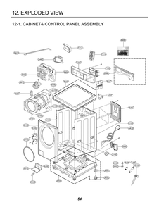 Cabinet& Control Panel Assembly Diagram and Parts List for GCWM1069CD8 ABWEELC LG Washer