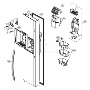 Freezer Door Diagram and Parts List for LSXS26366S ASTCNA6 LG Refrigerator