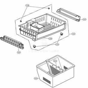 Freezer Parts Diagram and Parts List for LFCS25426D ASBCNA1 LG Refrigerator
