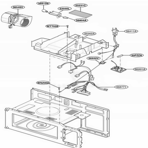 Interior Parts 2 Diagram and Parts List for MV1501BQ KBSEGSE LG Wall Oven