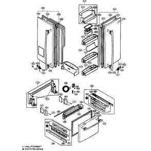Door Diagram and Parts List for LFX21960ST 00 LG Refrigerator