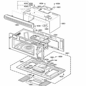 Oven Cavity Parts Diagram and Parts List for 80823 ASBESEA LG Range