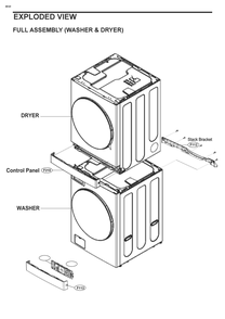 Full Assembly (Washer And Dryer) Diagram and Parts List for SWWE50N3 ANSEEUS LG Washer