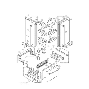 Door Diagram and Parts List for LRFD25850WW 00 LG Refrigerator