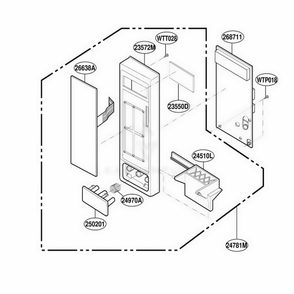Controller Parts Diagram and Parts List for KM36SW MWEWCF LG Range
