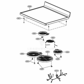 Cooktop Parts Diagram and Parts List for LREL6323D FBDLLGA LG Wall Oven