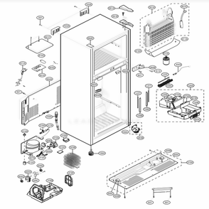 Case Parts Diagram and Parts List for 79433 ASTCSE0 LG Refrigerator