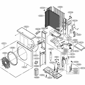 Outdoor Unit Diagram and Parts List for LSU181HSV3 AWHBEUS LG Air Conditioner