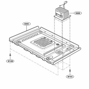 Base Plate Parts Diagram and Parts List for 66022 CWHESEA LG Range