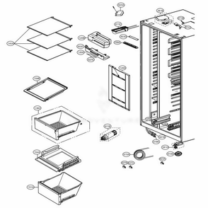 Refrigerator Compartment Diagram and Parts List for LSXS26336S ASTCNA0 LG Refrigerator
