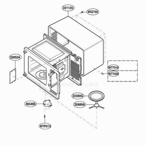 Oven Cavity Parts Diagram and Parts List for MA1020W MWEGSE LG Wall Oven
