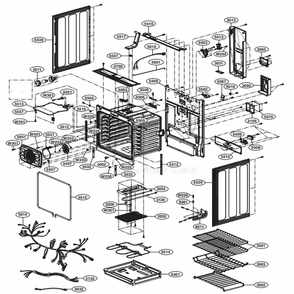 Cavity Parts Diagram and Parts List for LRE3085ST FSTLLGA LG Wall Oven