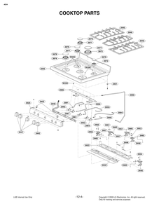 Cooktop Parts Diagram and Parts List for FG4322ES FB1ELGA LG Range