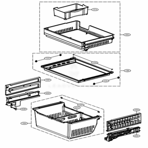 Freezer Parts Diagram and Parts List for 75077 ASBCSE0 LG Refrigerator